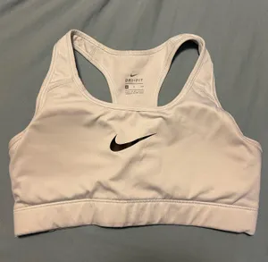 Nike White Sports Bra Dri-Fit thumbnail 1