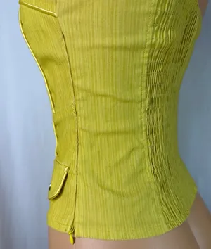 Sleeveless button up top Yellow thumbnail 6