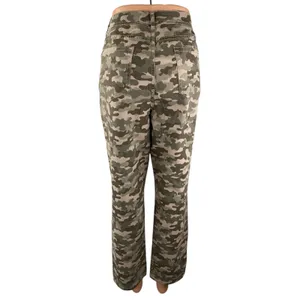 D&Co Denim & Co Women's Green Camo Army Military Straight Denim Jeans Size 14 thumbnail 2