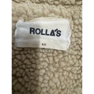 Rolla's Navy Blue‎ Corduroy Sherpa Lined Jacket Womens Size 8 Small Button Front thumbnail 2