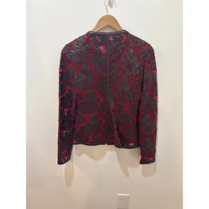 Bagatelle Collection Womens Jacket Size S Burgundy Lace Genuine Leather‎ thumbnail 3