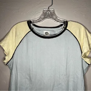 We‎ The Free Blue/Yellow Block That Baby Raglan Baseball Colorblock T-shirt thumbnail 4