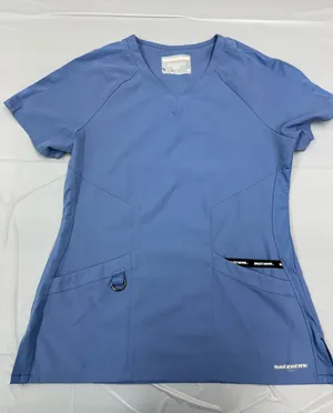 Skechers by Barco Ciel Blue Short Sleeve Scrub Top Size Small thumbnail 1