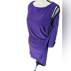 Chaps Sheer Cape Sleeveless Sheath Dress Size L thumbnail 3