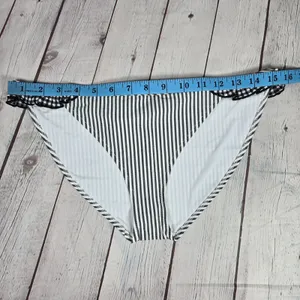 Aerie Seersucker Ruffle Bikini Bottom Striped with Gingham Ruffles Size‎ M NWT thumbnail 7