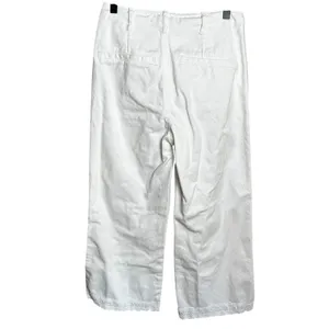 Zara‎ White Cropped Sailor Pants Womens Size 6 High Rise Lace Trim Hem thumbnail 2