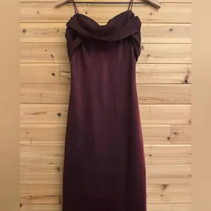 Vintage Betsy & Adam Size Small Burgundy Stain Drapey Bodice Prom Gown Vampire thumbnail 6