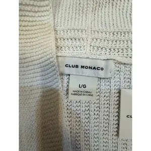 CLUB MONACO WOMEN'S Essential Summer Cardigan WHITE Size Large Longline Open thumbnail 4