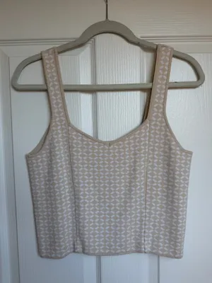 Abercrombie Patterned Tank Top Cream thumbnail 3