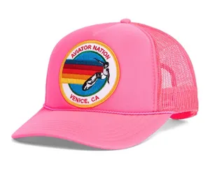Aviator Nation Signature Trucker Hat neon pink thumbnail 1