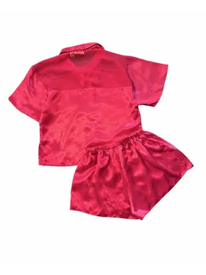 Victoria’s Secret Red VTG ‘80s Gold Label Satin PJ Sleep Shorts Top Set Sz Sm thumbnail 2