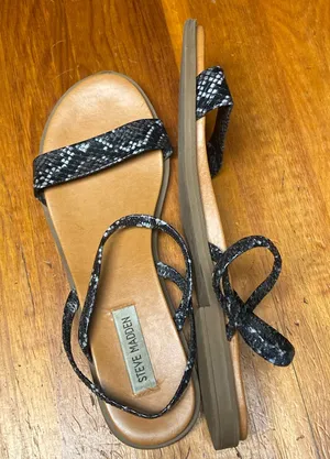 Steve Madden Black and Grey Snakeskin design Sandals thumbnail 1