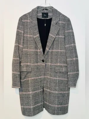 Rails Anders Charcoal Plaid Pink Wool Blend Coat thumbnail 5