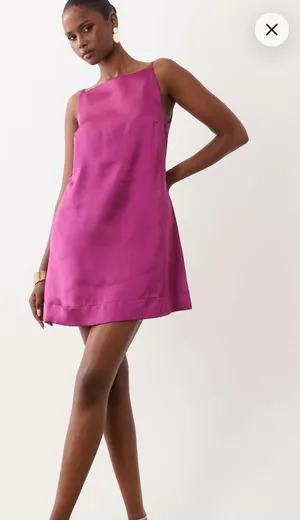 ASOS Design Satin Shift Mini Dress thumbnail 1
