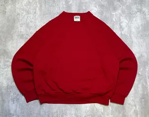 Vintage 90s Tultex Everyday Essentials Blank Red Cotton Crewneck Sweatshirt thumbnail 1