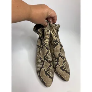 Steve Madden Tristine Booties Women 10M Tan Snakeskin Excellent Block Heel Zip thumbnail 2