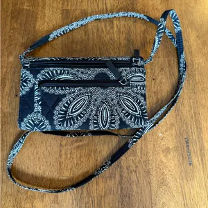 Vera Bradley Black and White Paisley Crossbody Bag thumbnail 3