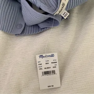 Madewell Blue ribbed sweater tank thumbnail 4