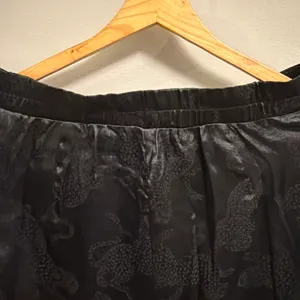Sirena Satin Pants with Subtle Leopard print Black Size L thumbnail 3