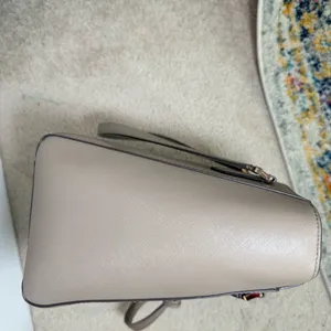 Tory Burch Gray Leather Tote Bag EUC thumbnail 13
