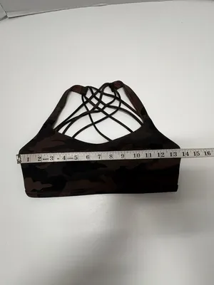 Lululemon Free To Be Bra Wild Camo Brown Bra - Size 6 ( No Tag size-Yes Dot Size thumbnail 11