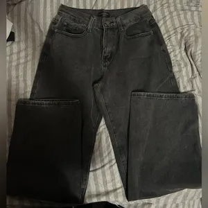 White Fox Boutique Dark Gray Wide Leg Jeans thumbnail 1