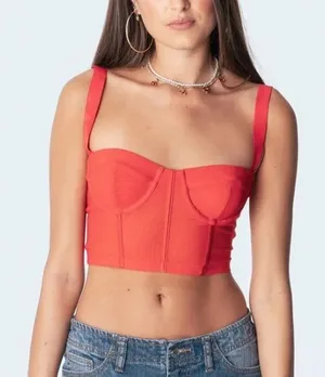 Edikted Teagen Mesh Corset Top thumbnail 1