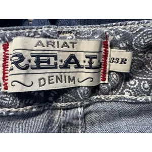Ariat Real Denim Bootcut Jeans Dark Wash Contrast Stitch 33R‎ 10017510 thumbnail 3