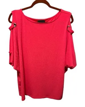 BOLD elements Pink Cold-Shoulder Blouse XL thumbnail 1