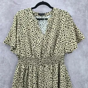 Bloomchic Animal‎ Print Flutter Office Short Sleeve Flowy Flare Midi Dress XL thumbnail 3