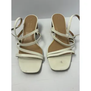 LC Lauren‎ Conrad Womens White Strappy Block Heel Sandals Square Toe Size 9 thumbnail 10