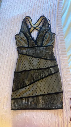 Arden B Black And Lace Semi-Formal Dress thumbnail 4