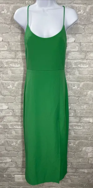 Zara Emerald Green Spaghetti Strap Midi Dress thumbnail 1