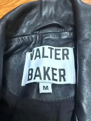 Walter Baker woman’s Black Leather Biker Jacket⚫️ thumbnail 2