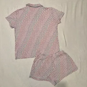 Roller Rabbit Lilac Disco Heart Polo Pajama Short Sleeve Shirt and Shorts Set size XS thumbnail 6