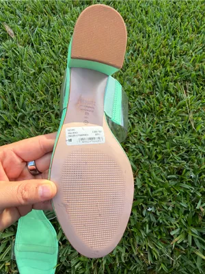 Schutz Victorie Transparent Block Heel Sandals Green 9B $138 thumbnail 6