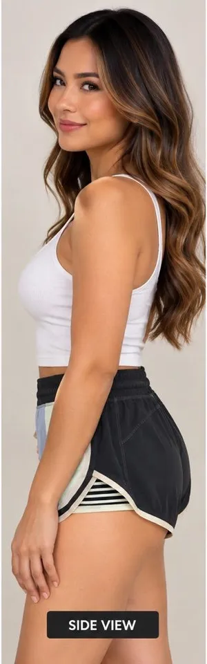 Lululemon Run Speed Short Size 2 Black Blue Stripe Lined 2.5” Running Shorts thumbnail 1