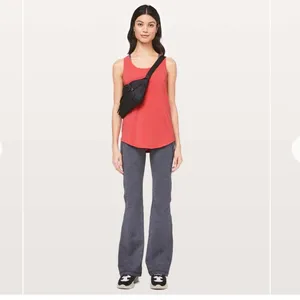 Lululemon Love Tank Top Pleated Racerback Poppy Coral Pima Cotton Size 10 thumbnail 3