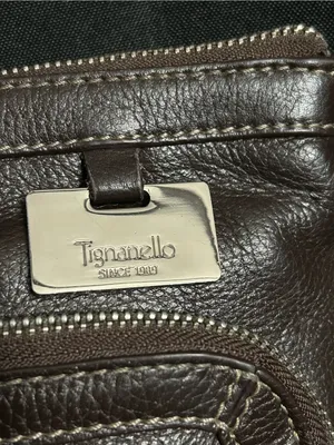 Tignanello Women’s Brown Leather Multi Pocket Crossbody Bag Purse thumbnail 5