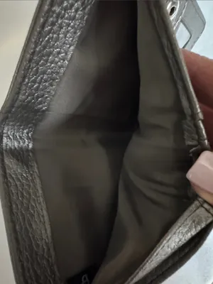 Compact Pebbled Leather Bifold Wallet in Silver thumbnail 4