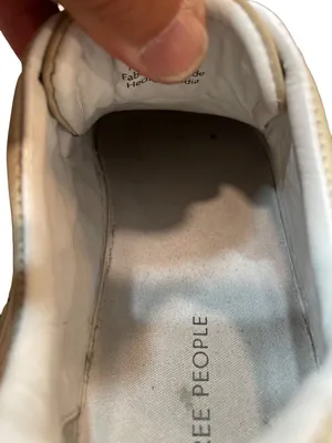 Free People wms cream white leather low top fashion sneakers sz 7 SKU 10-326 thumbnail 8