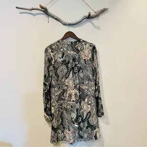 Umgee Green Paisley Floral Drop Waist Dress thumbnail 3