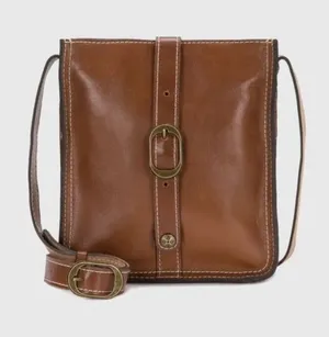 Patricia‎ Nash Venezia Smooth Heritage Crossbody Brown Leather saddle bag thumbnail 1