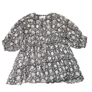 NWT Daughter's of India Kyra Mini in Pepper Floral Cotton Blockprint Dress XL thumbnail 2