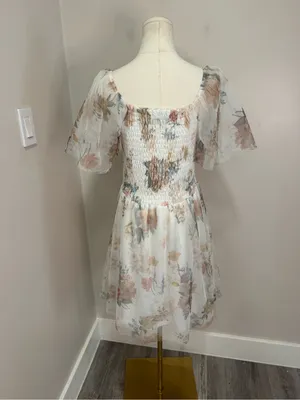 Tivoli Tulle Short Dress - White Floral - Baltic Born XL thumbnail 3