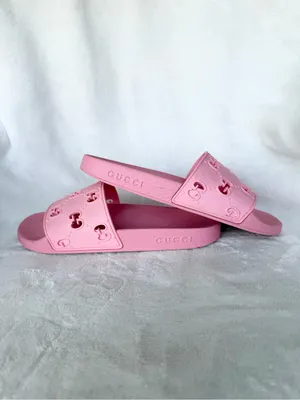 Gucci Pink GG Rubber Slide Sandals Women’s Size 38 (US 7.5) Made in Italy thumbnail 8