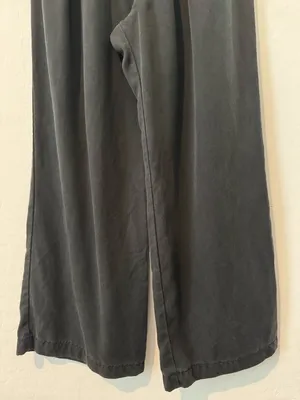 Reformation Petite Mason Pants Size 0 Faded Black Pleated Wide Leg Dark Academia thumbnail 6