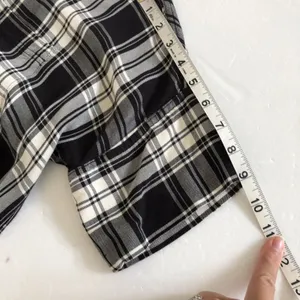 MADEWELL Courier Shirt Dress Gordon Plaid‎ Black White Women's Size Medium thumbnail 8