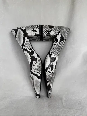 Zara women shoes 36/US 7.5 Snake Print Block Heels Pumps New No Box thumbnail 6