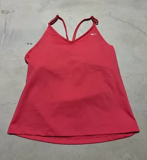 Nike Coral Pink Athletic Tank built in bra padding medium thumbnail 1